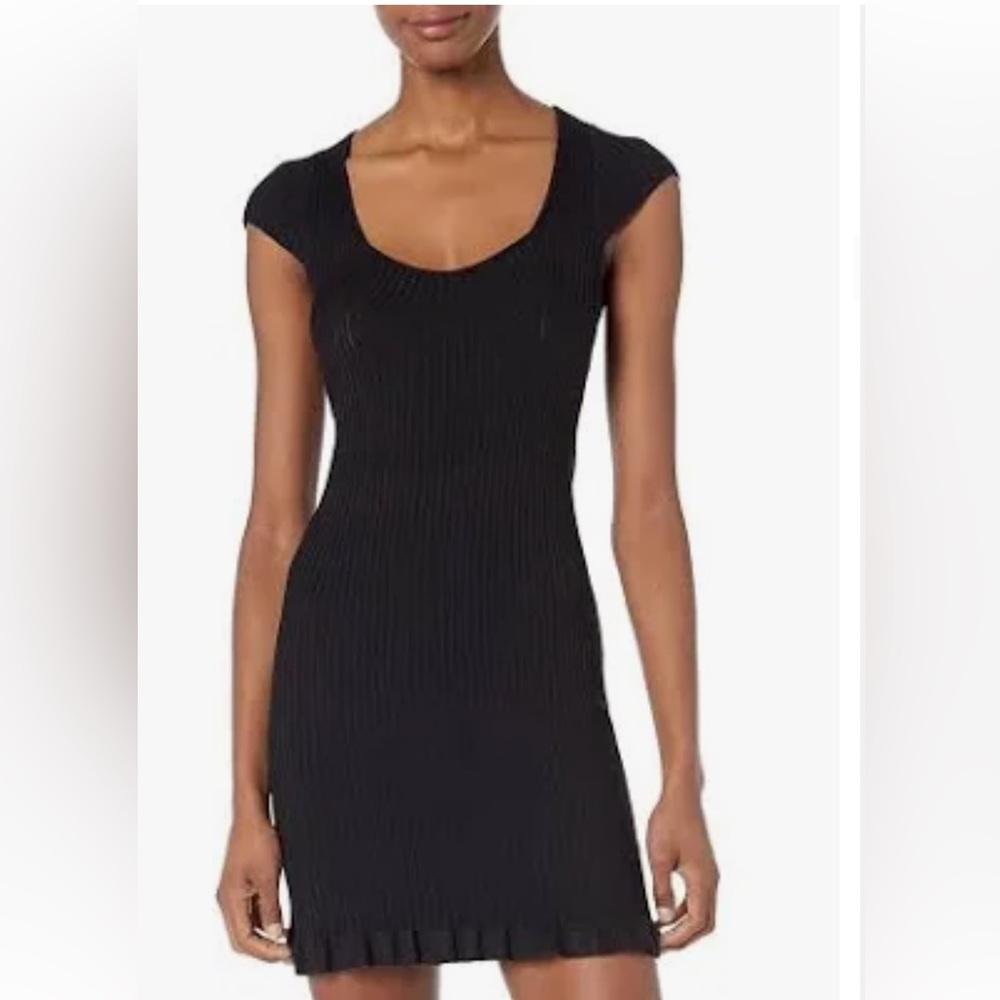 French connection black ribbed dress